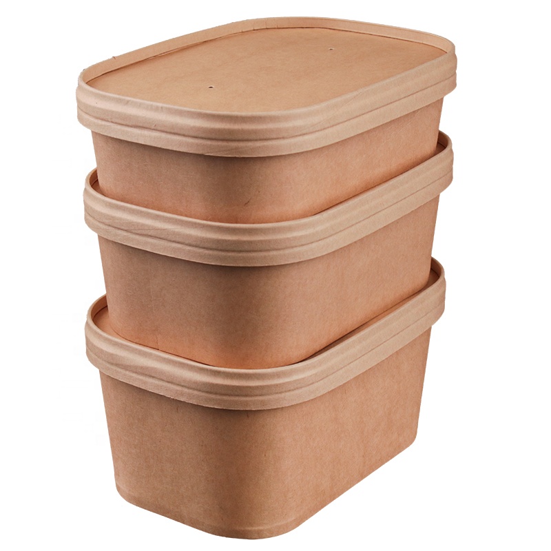 Newly Rectangular Soup Container With Lid Restaurant Disposable