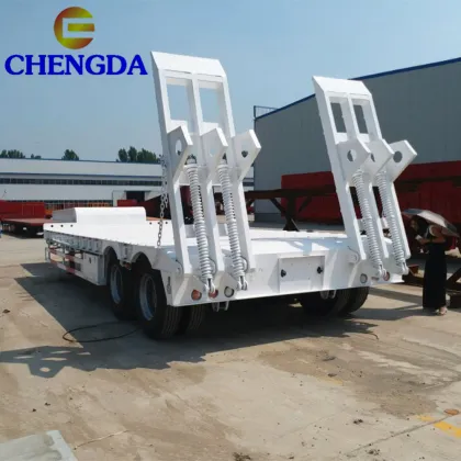 2 Axle Low Flatbed Car Trailer