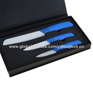Promotional Knives, White Blade, Blue Handle, EVA Box