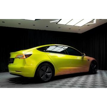 PET High Glossy Lemon Honey Car Color changing Vinyl