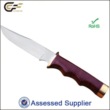 Hot Sales Comfortable Skidproof Leather Handle Handmade Hunting Knife/ Jungle Knife