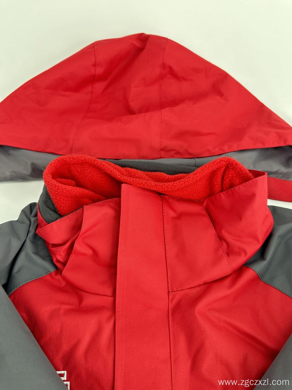 Winter fleece school jacket sea red