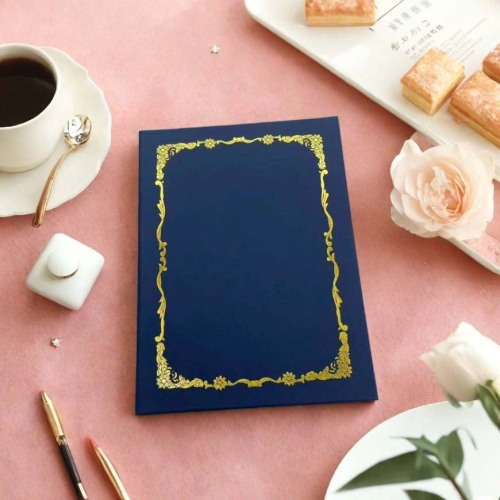 Estuche de certificado en blanco grabado en relieve de estilo europeo con diseño elegante