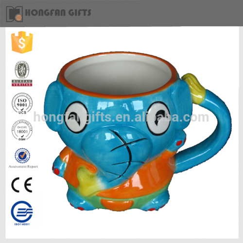 2015 new product cute elephant figurines ceramic mug cup