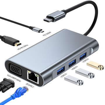 Sept dans un PD87W Multi USB Adapter Hub