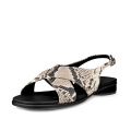 Trendy Women's Snake Print Flat Sandals