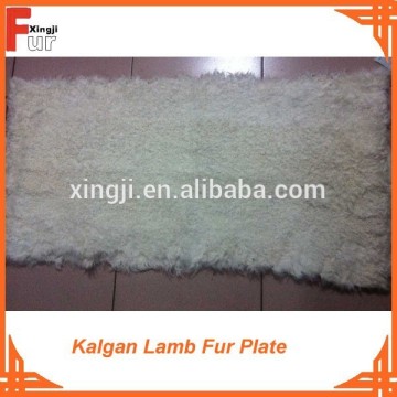 small curl natural white color Kalgan lamb fur plate