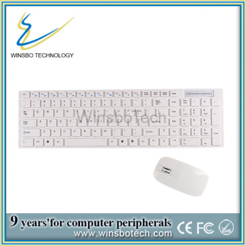 Hotselling blanc sans fil clavier et souris Combo