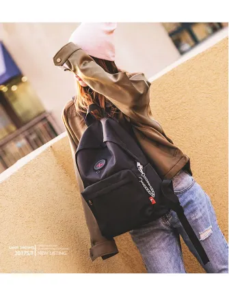 Solid color backpack for men and women