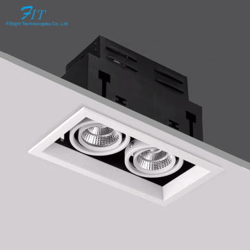 Aluminum Double Head 2x25W LED Lamp COB Grille Downlight
