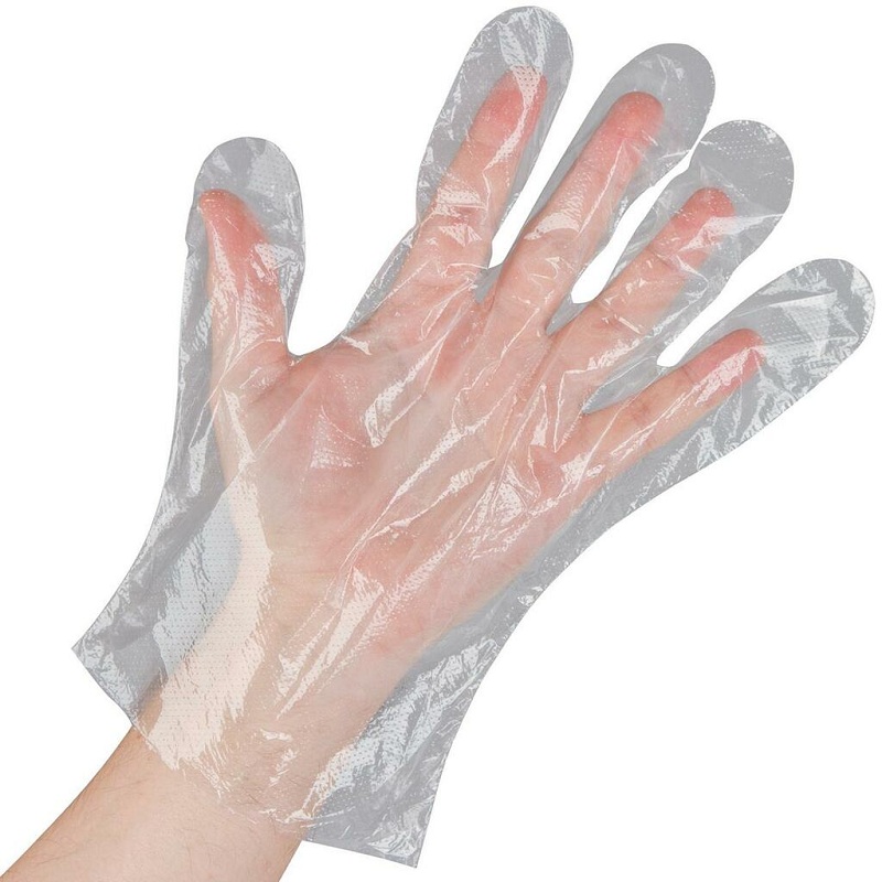 Guantes de PE de grado alimenticio de la FDA PE desechable