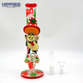 Glass Straight Bong with Mushroom man