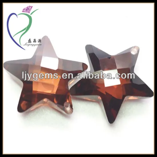 champagne color star shape stone cubic zirconia for jewelry