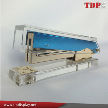 2016 mini gold stapler plastic stapler hot stapler funny stapler manual stapler acrylic stapler blue mini stapler for A3 paper