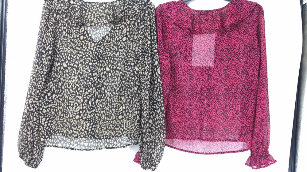 Blusa feminina de manga comprida com estampa de leopardo Lurex