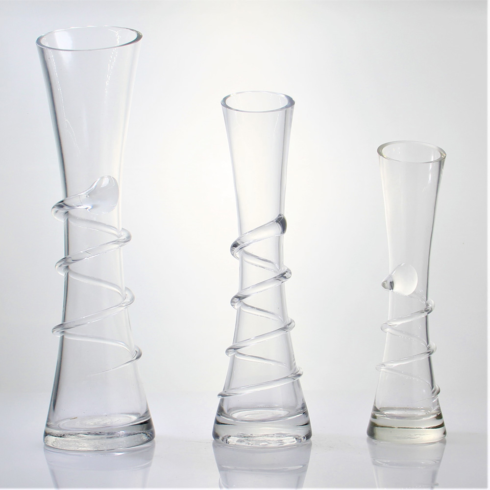 Transparent Slanted Mouth Bud Glass Vase