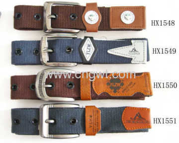 Mens Pin Buckle Leisure Textile Waist Belt 