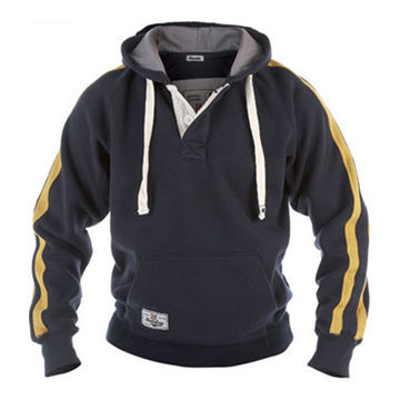 Half Buttoned Hoodie/Heavy Weigh Hooded Sweatshirt with Speed Stripes