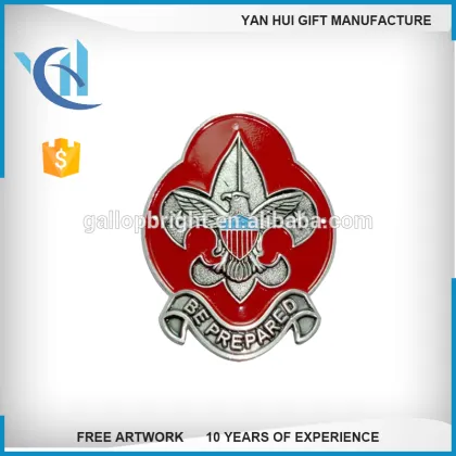custom metal enamel ribbon pin badge