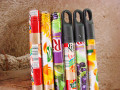 colorful painting wooden brush sticks