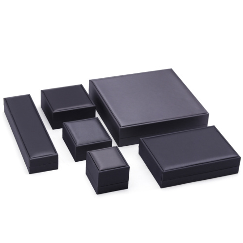 Black PU Leather Jewelry Box with Thick Sponge