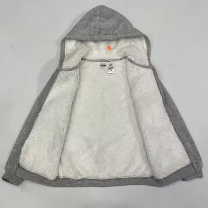 Kids Boy Full Zip Fleece Jacket - Sherpa Lining Hoodie