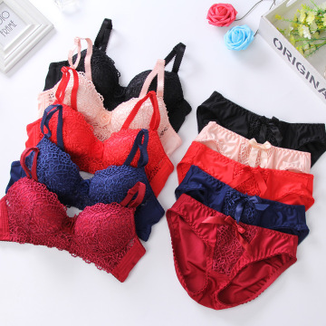 Lace Underwear Bra Set: Wire-Free Push-Up Lift and Support
