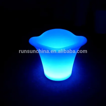 Color changeable plastic PE glass beer ice bucket, grey goose ice bucke for bar