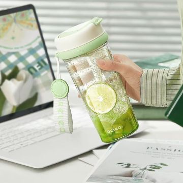 Heat - resistant Portable Plastic Straw Cup