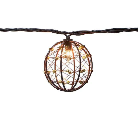 Outdoor Beaded Copper Wire Ball String Light