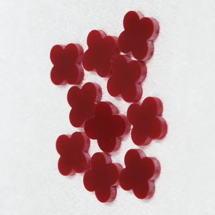 Synthetic Turquoise Four-Leaf Clover Burgundy Turquoise