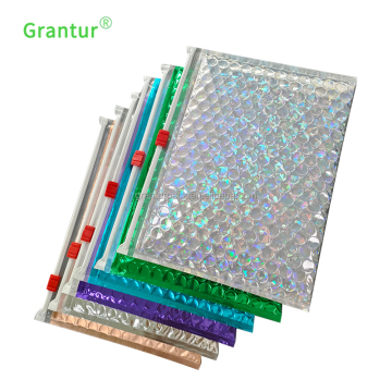 Colorful Reusable Zip Bubble Pouch for Makeup - Slider Ziplock Bags