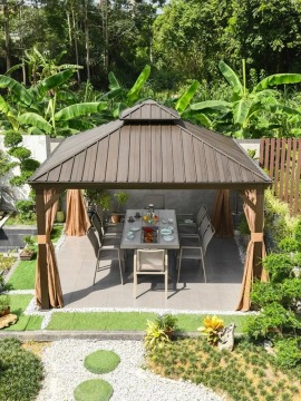 Garden Pergola Patio Cover Pavilion Roof Vented Gazebo
