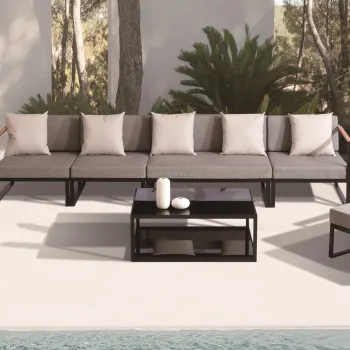 Stylish 4-Piece Metal Patio Furniture Set with Coffee Table