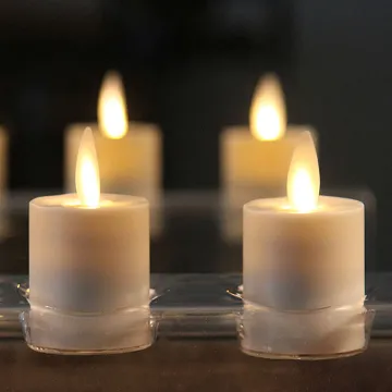 set of 4 Remote Control Moving Flame Tea Lights