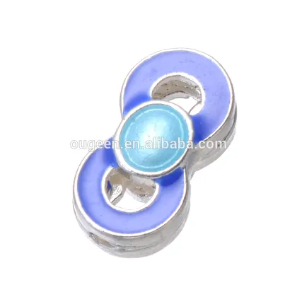 fashion beads jewelry made in china, blue enamel metal beads for charms