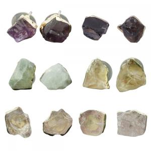 Natural Crystal Rough Stone Stud Earring