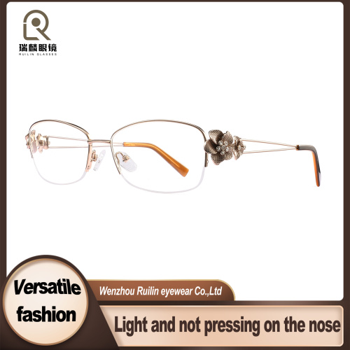 Armações ópticas de metal leve com design de borboleta