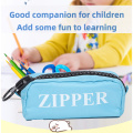 Large zipper design polyester printed children's portable large capacity pen bag