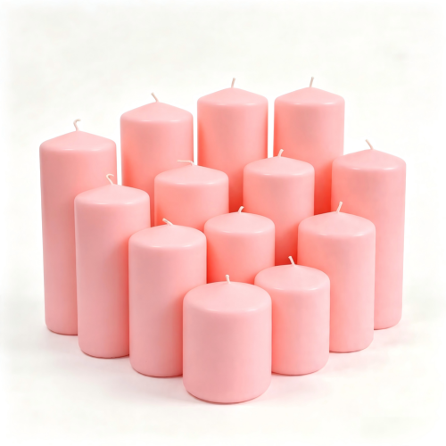 Unscented Colorful Pillar Candles custom logo
