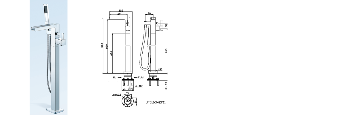 copper tub filler