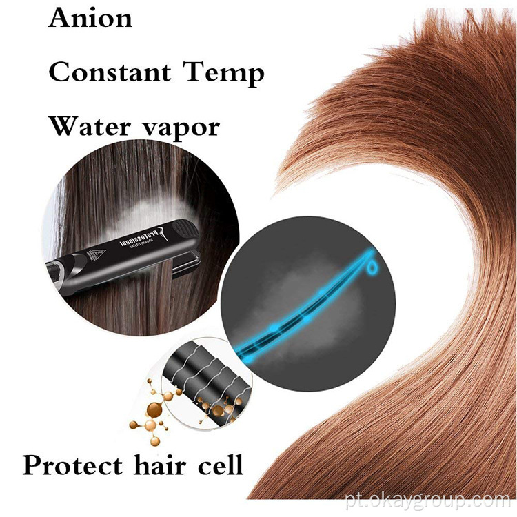 Liso encerrando o endireitador do cabelo do encrespador de ferro