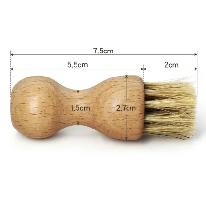 Gourd-Shaped Mini Pig Hair Shoe Polishing Brush and Wooden Shoe Shine Brush