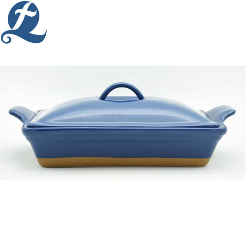 Stoviglie in ceramica con manico da cucina diretto in fabbrica con coperchio