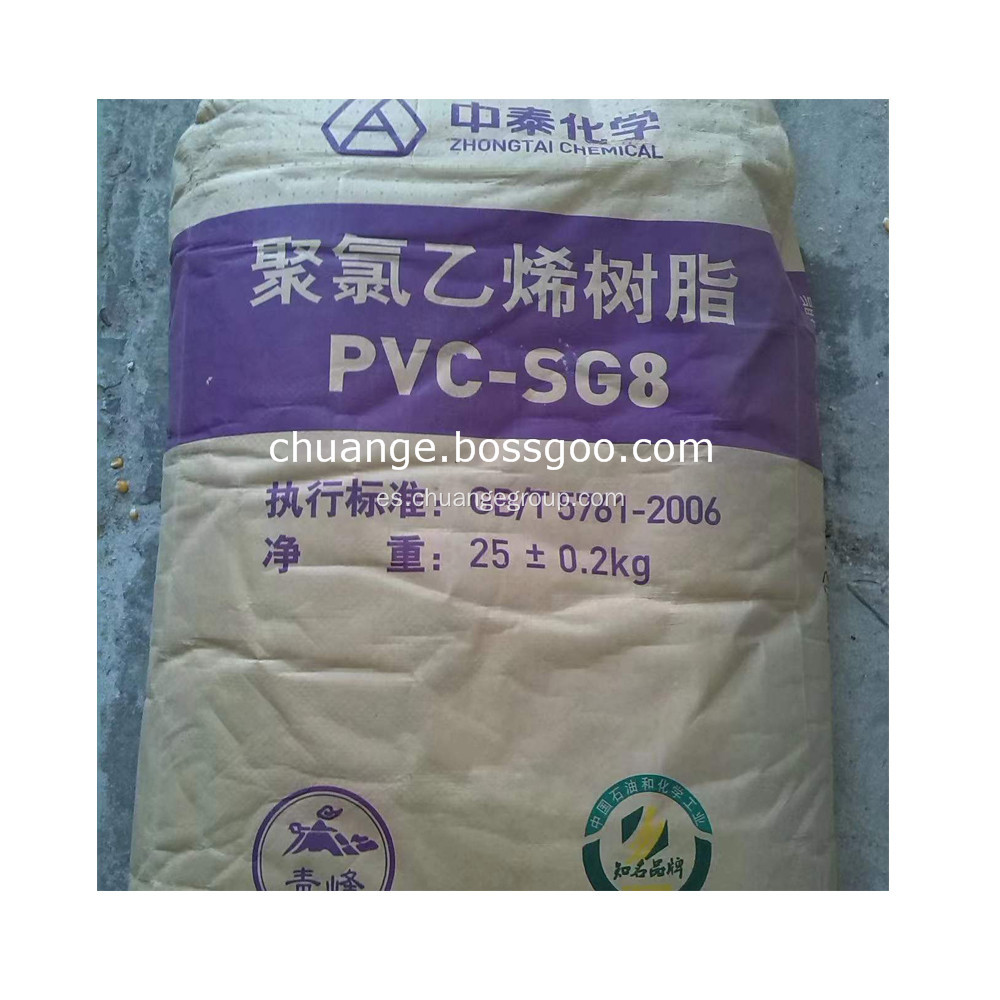 Zhongtai PVC Resin SG8 K57 para UPVC