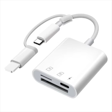 USBC Dual Connectors 2in1 & 3in1 PD TF OTG Memory Card Reader Adapter