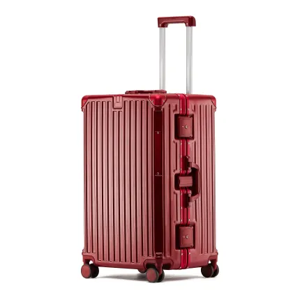 Aluminum Magnesium Alloy Luggage: Large Capacity Metal Suitcase with Password