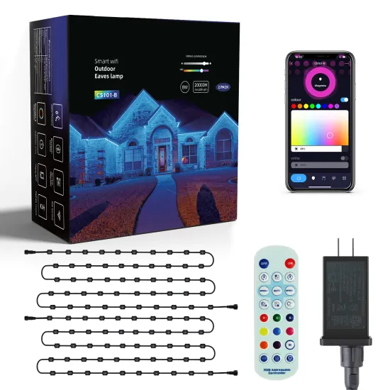 16 Million Colors House Edge Decorations Lighting - Festoon Lights for Outdoor Permanent Christmas Light