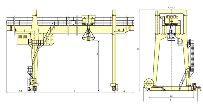 MG Double Girder Crane with grab bucket