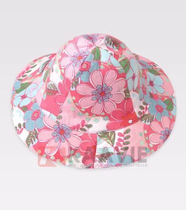 summer sun protective fishing hat infant baby floral polyester bucket hats